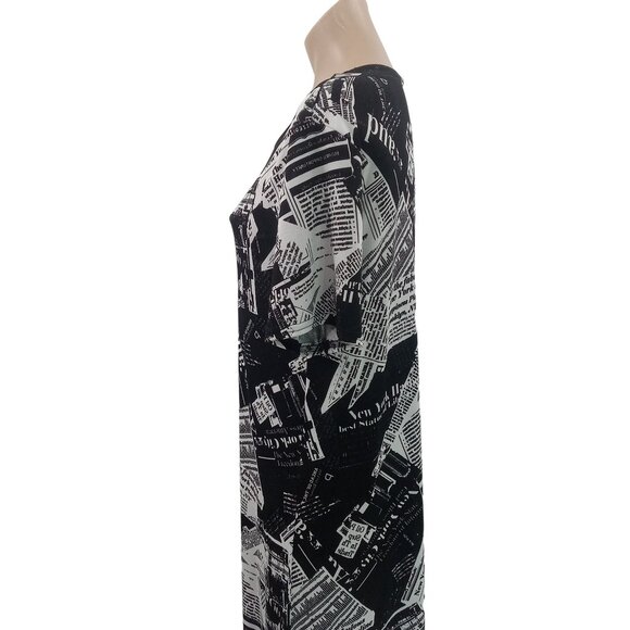 Jostar Womens Knit Dress M Newsprint New York Times Newspaper Brooklyn Graphic - Picture 5 of 10